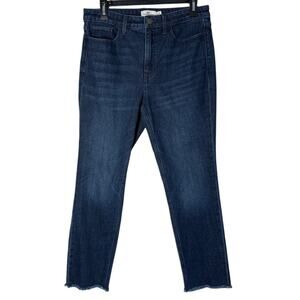 Vineyard Vines Dark Wash Straight Leg Ankle Length Jean Raw Hem 28 Classic Basic